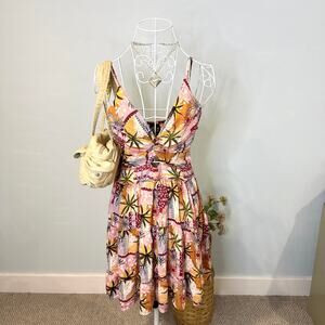 Cute vintage y2k 90s floral beachy babydoll sun dress
